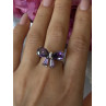 925 Sterling Silver Gold Plated Bow Cz Ring Size 10
