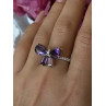 925 Sterling Silver Gold Plated Bow Cz Ring Size 10
