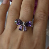 925 Sterling Silver Gold Plated Bow Cz Ring Size 10