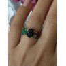 925 Sterling Silver Gold Plated Carved Carnelian Onyx Jade Ring Size 7