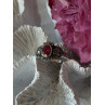 925 Sterling Silver Ruby & Marcasite Ring Size 8