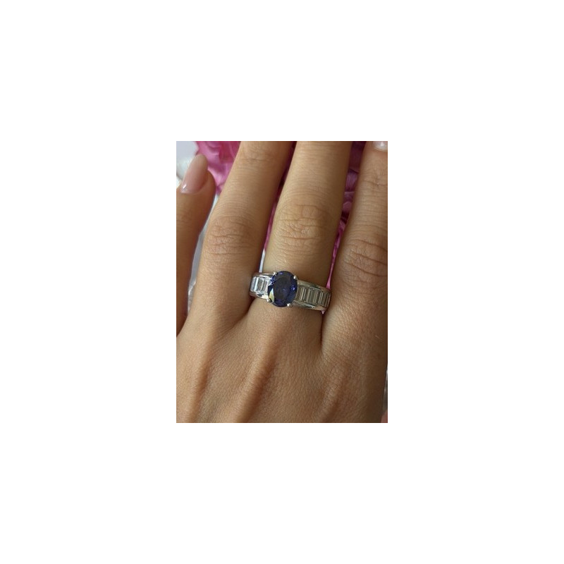 925 Sterling Silver Tourmaline & Beryl Ring Size 8