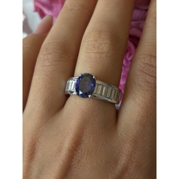 925 Sterling Silver Tourmaline & Beryl Ring Size 8