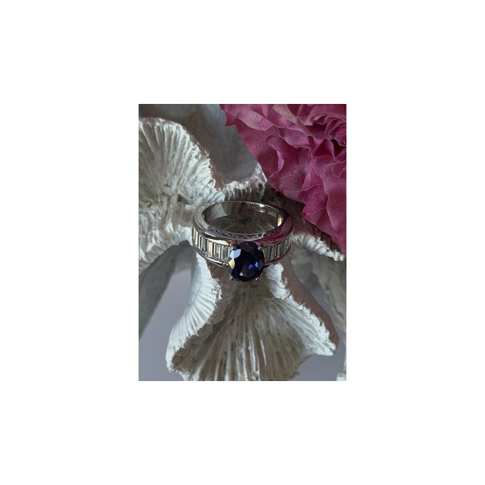 925 Sterling Silver Tourmaline & Beryl Ring Size 8