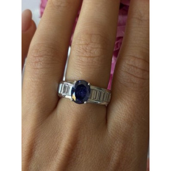 925 Sterling Silver Tourmaline & Beryl Ring Size 8