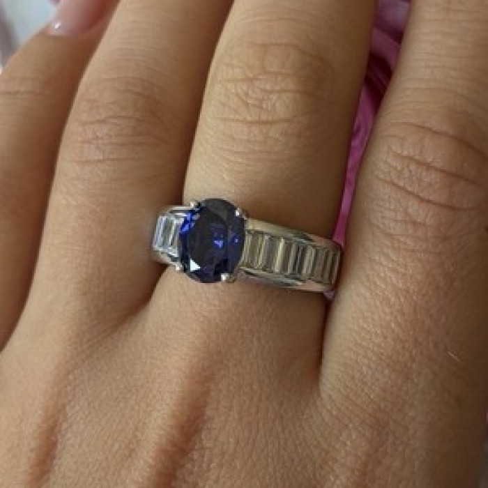925 Sterling Silver Tourmaline & Beryl Ring Size 8