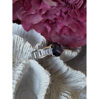 925 Sterling Silver Tourmaline & Beryl Ring Size 8