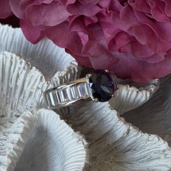 925 Sterling Silver Tourmaline & Beryl Ring Size 8
