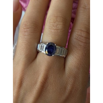 925 Sterling Silver Tourmaline & Beryl Ring Size 8