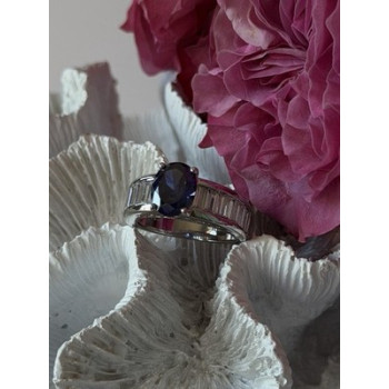 925 Sterling Silver Tourmaline & Beryl Ring Size 8