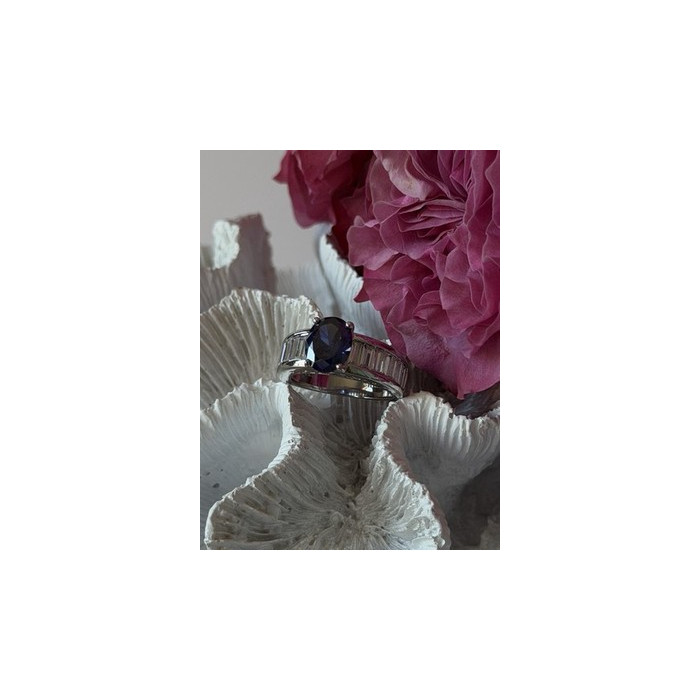 925 Sterling Silver Tourmaline & Beryl Ring Size 8