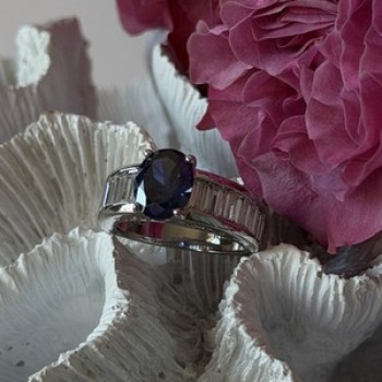 925 Sterling Silver Tourmaline & Beryl Ring Size 8