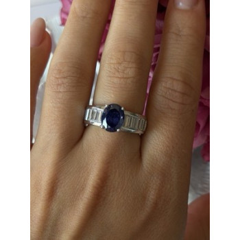 925 Sterling Silver Tourmaline & Beryl Ring Size 8