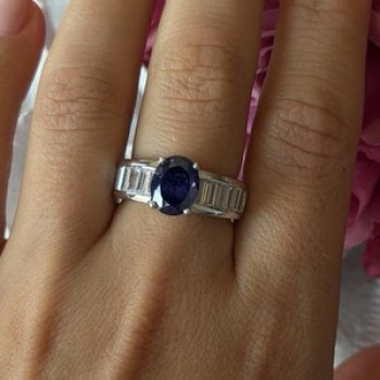 925 Sterling Silver Tourmaline & Beryl Ring Size 8
