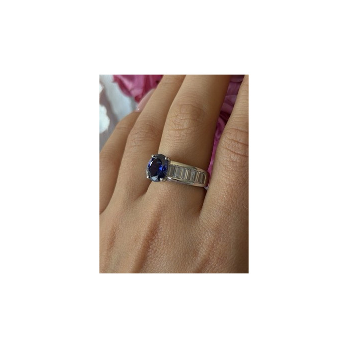 925 Sterling Silver Tourmaline & Beryl Ring Size 8