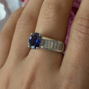 925 Sterling Silver Tourmaline & Beryl Ring Size 8