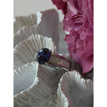 925 Sterling Silver Tourmaline & Beryl Ring Size 8