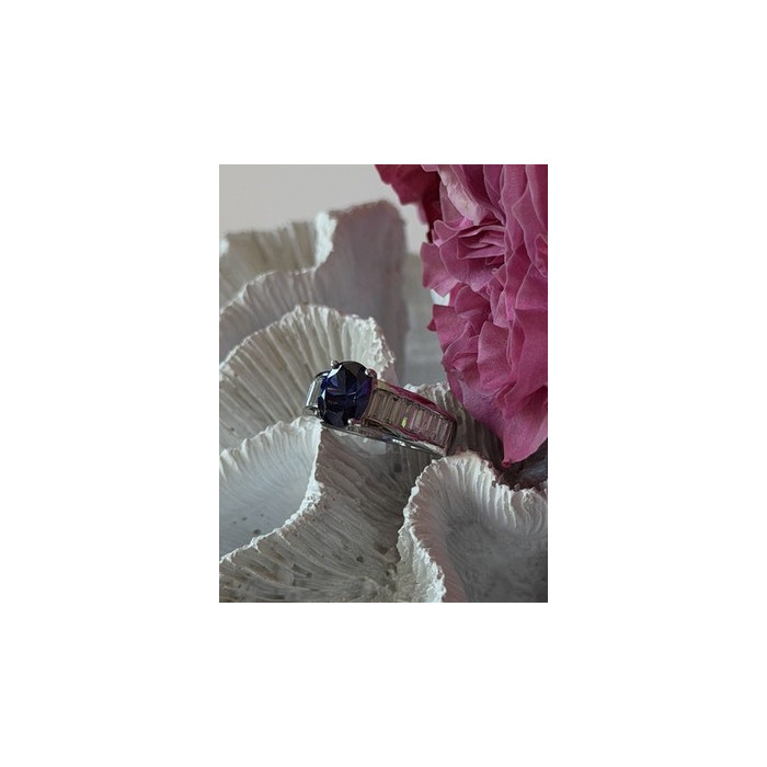 925 Sterling Silver Tourmaline & Beryl Ring Size 8