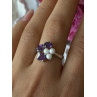925 Sterling Silver Amethyst & Pearl Ring Size 8