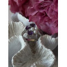 925 Sterling Silver Amethyst & Pearl Ring Size 8