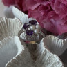 925 Sterling Silver Amethyst & Pearl Ring Size 8