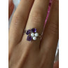 925 Sterling Silver Amethyst & Pearl Ring Size 8