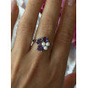 925 Sterling Silver Amethyst & Pearl Ring Size 8