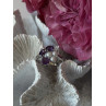 925 Sterling Silver Amethyst & Pearl Ring Size 8