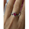 925 Sterling Silver Pink Sapphire Heart Ring Size 10