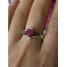925 Sterling Silver Pink Sapphire Heart Ring Size 10