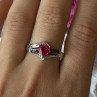 925 Sterling Silver Pink Sapphire Heart Ring Size 10