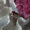 925 Sterling Silver Pink Sapphire Heart Ring Size 10