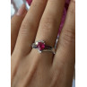 925 Sterling Silver Pink Sapphire Heart Ring Size 10