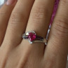 925 Sterling Silver Pink Sapphire Heart Ring Size 10