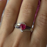 925 Sterling Silver Pink Sapphire Heart Ring Size 10