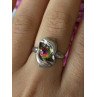 Vintage 925 Sterling Silver Rainbow Crystal Disco Ball Dolphins Ring Size 8