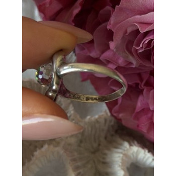 Vintage 925 Sterling Silver Rainbow Crystal Disco Ball Dolphins Ring Size 8