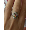 Vintage 925 Sterling Silver Rainbow Crystal Disco Ball Dolphins Ring Size 8