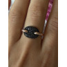 925 Sterling Silver Gold Plated Black Spinel Ring Size 9