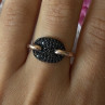 925 Sterling Silver Gold Plated Black Spinel Ring Size 9