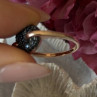 925 Sterling Silver Gold Plated Black Spinel Ring Size 9