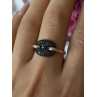 925 Sterling Silver Gold Plated Black Spinel Ring Size 9