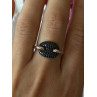 925 Sterling Silver Gold Plated Black Spinel Ring Size 9
