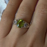 925 Sterling Silver Peridot & Tanzanite Ring Size 7