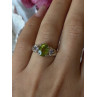 925 Sterling Silver Peridot & Tanzanite Ring Size 7