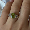 925 Sterling Silver Peridot & Tanzanite Ring Size 7