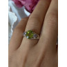 925 Sterling Silver Peridot & Tanzanite Ring Size 7