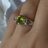 925 Sterling Silver Peridot & Tanzanite Ring Size 7