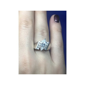 925 Sterling Silver CZ Ring Size 6.5