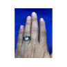 925 Sterling Silver Topaz & Black Spinel Ring  Size 6.5